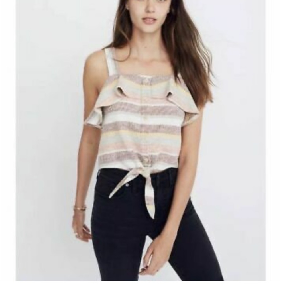 Madewell Texture And Thread Striped Top - image 1
